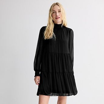 Women's Nine West Smocked Neck Flowy Mini Dress