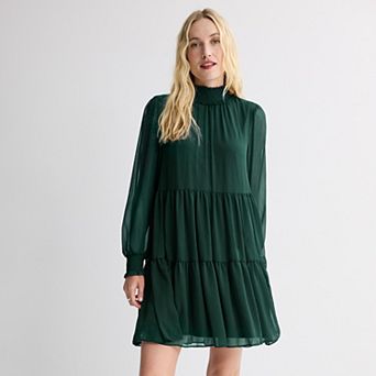 Women's Nine West Smocked Neck Flowy Mini Dress