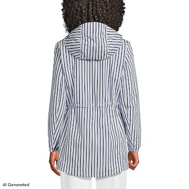 Petite Lands' End Print Waterproof Hooded Packable Raincoat