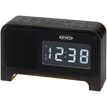 Jensen JCR350 AM/FM Dual Alarm Clock Radio with Night Light & Soothing Sounds