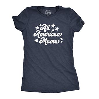 Womens All American Mama T Shirt Cute 4th Of July Tee 3XL