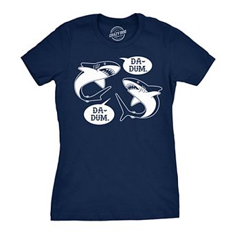 Womens Da-Dum Da-Dum Shark T Shirt Funny Summer Vacation Tee for Ladies
