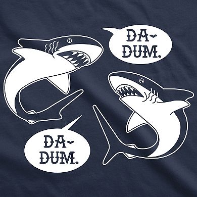 Womens Da-Dum Da-Dum Shark T Shirt Funny Summer Vacation Tee for Ladies