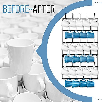 Sorbus Small 6-Tier Metal Mug Rack Organizer - for Home, Kitchen & Bar, Coffee Station (Holds 21)