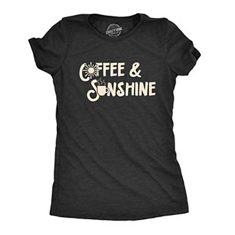 Womens Coffee and Sunshine T Shirt Cute Tee for Ladies