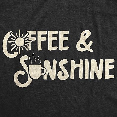 Womens Coffee and Sunshine T Shirt Cute Tee for Ladies