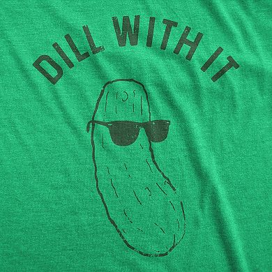Womens Dill With It Tshirt Funny Cool Sunglasses Pickle Tee for Ladies