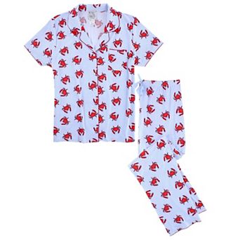 Mentally Exhausted Women's Short Sleeve Beach Crab Pajama Set