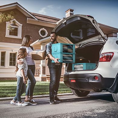 Sorbus 8 Pack Medium Foldable Storage Bags with Clear Window, Zipper Lid and Carry Handles