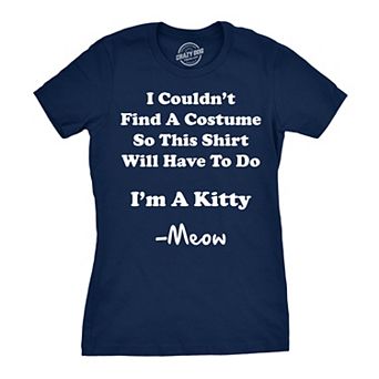Women's I'm A Kitty Meow Halloween Costume T Shirt Funny Cat Shirt for Women