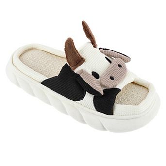 CTM Women's Cow Slide Slippers