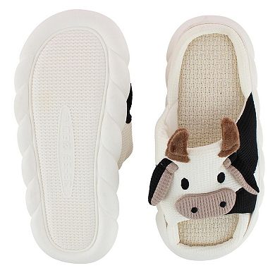 CTM Women's Cow Slide Slippers