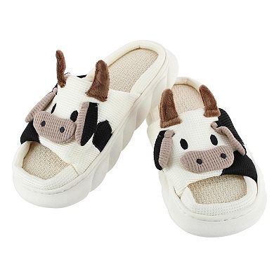 CTM Women's Cow Slide Slippers
