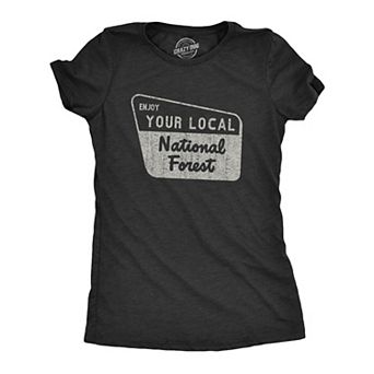 Womens Enjoy Your National Forest Funny Outdoor Vintage Camping Mountains T shirt