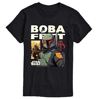 Big & Tall Star Wars Boba Fett Comic Panels Graphic Tee