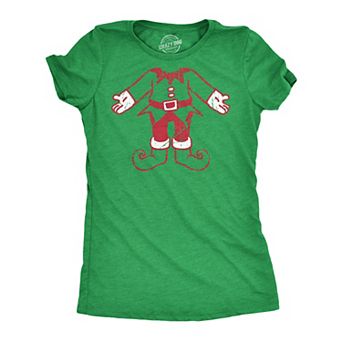 Womens Elf Body T Shirt Funny Cute Xmas Party Santas Helper Tee for Ladies