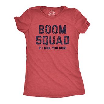 Womens Boom Squad T Shirt Funny Sarcastic Fourth Of July Fireworks Tee for Ladies