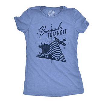 Womens Bermuda Triangle T Shirt Funny Vintage Retro Graphic Novelty Tee for Men