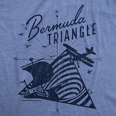 Womens Bermuda Triangle T Shirt Funny Vintage Retro Graphic Novelty Tee for Men