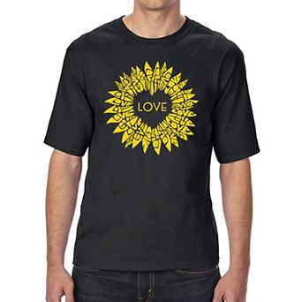 Sunflower Love - Men's Tall and Long Word Art T-Shirt