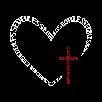 Blessed Heart - Men's Tall and Long Word Art T-Shirt