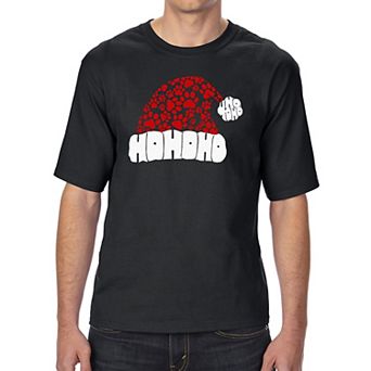Paw Print Santa Hat - Men's Tall and Long Word Art T-Shirt