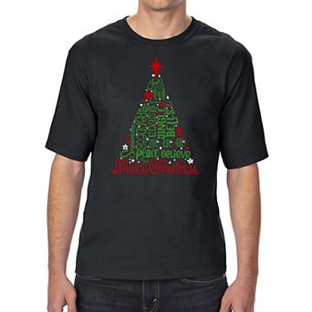 Holiday Christmas Tree - Men's Tall and Long Word Art T-Shirt