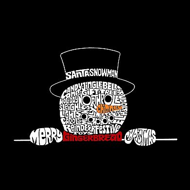 Peeking Snowman - Men's Tall and Long Word Art T-Shirt