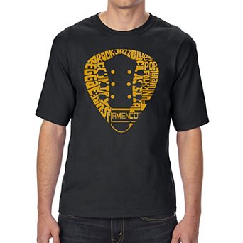 Guitar Pick Genres - Men's Tall and Long Word Art T-Shirt