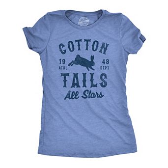 Womens Cotton Tails All Stars T Shirt Funny Easter Sunday Bunny Team Tee for Ladies