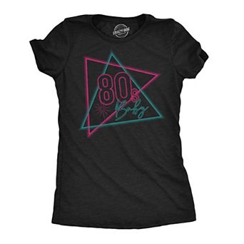 Womens Funny T Shirts 80s Baby Retro Graphic Tee for Ladies