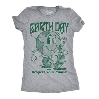 Womens Earth Day Respect Your Mama Funny T Shirts Sarcastic Tee for Ladies