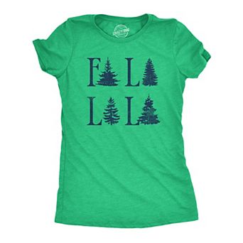 Womens Fa La La La T Shirt Funny Xmas Carol Tree Tee for Ladies