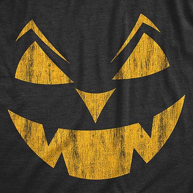 Womens Eyebrows Earl Pumpkin T Shirt Funny Halloween Jack O Lantern Evil Smile Tee for Ladies
