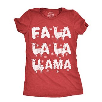 Womens Fa La La La Llama T Shirt Funny Xmas Parody Song Joke Tee for Ladies