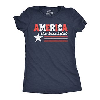 Womens Funny T Shirts America The Beautiful Sarcastic Patriotic Graphic Novelty Tee for Ladies