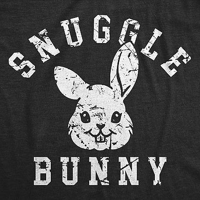 Womens Cute T Shirts Snuggle Bunny Easter Sunday Graphic Tee for Ladies