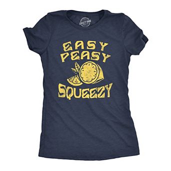 Womens Easy Peasy Lemon Squeezy T Shirt Funny Relaxed Lemons Saying Joke Tee for Ladies