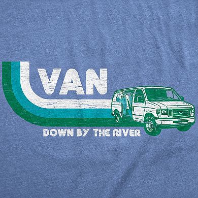 Mens Funny T Shirts Van Down By The River Sarcastic Retro Chris Farley Tee For Men