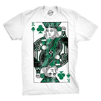 Mens Funny T Shirts King Of Clubs Classical Playing Card Tee For Men