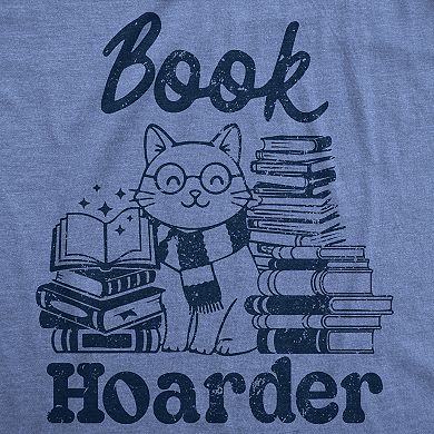 Womens Funny T Shirts Book Hoarder Sarcastic Reading Lover Tee For Ladies