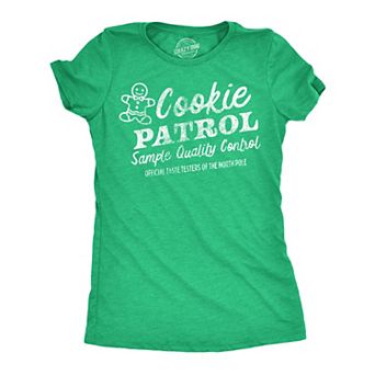 Womens Funny T Shirts Cookie Patrol Sarcastic Christmas Cookies Graphic Novelty Tee For Ladies