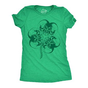 Womens Funny T Shirts Bone Shamrock Sarcastic St Patricks Day Tee For Ladies