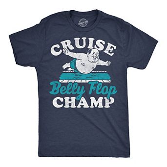 Mens Funny T Shirts Cruise Belly Flop Champ Sarcastic Vacation Tee For Men