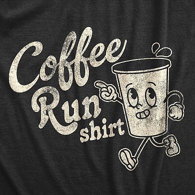Womens Funny T Shirts Coffee Run Shirt Sarcastic Caffeine Lovers Tee For Ladies