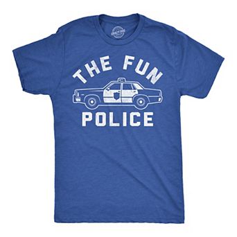 Mens Funny T Shirts The Fun Police Sarcastic Graphic Novelty Tee for Men