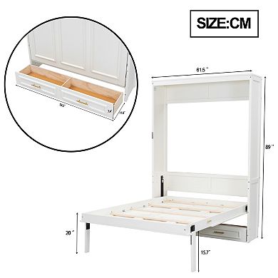 Merax Full Size Murphy Bed with 2 Drawers
