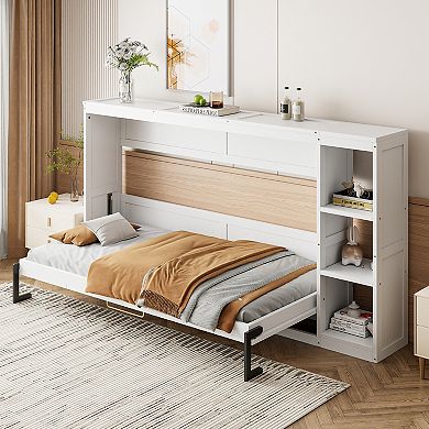 Merax Twin Size Murphy Bed with Bookshelf