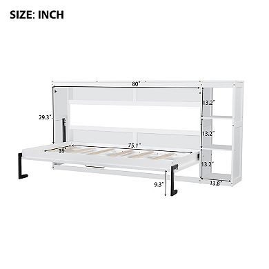 Merax Twin Size Murphy Bed with Bookshelf