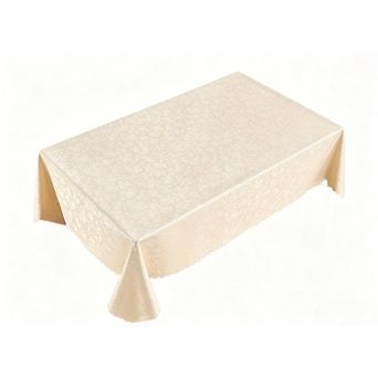 Rectangle Table Cloth, Waterproof Heavy Duty Vinyl Tablecloths, Wipeable Washable (Beige, 60" X 84")